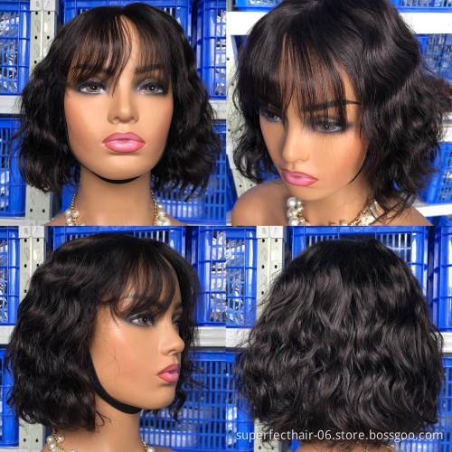 Wholesale Curly Bob Wig Virgin Hair Vendors Pixie Cut Short Bob Wigs Human Hair For Black Women Cuticle Aligned Human Hair Wigs
